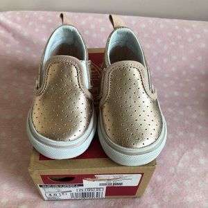 Vans toddler size 4 rose gold slip on sneakers